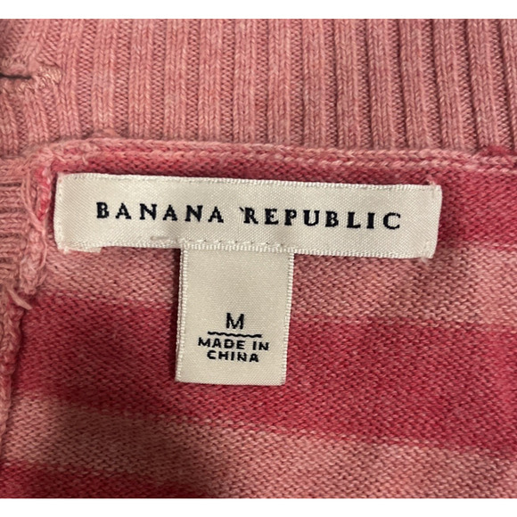 Banana Republic Women's Pink Striped M Sweater 2 Pockets Soft Girl Streetwear - Picture 4 of 12